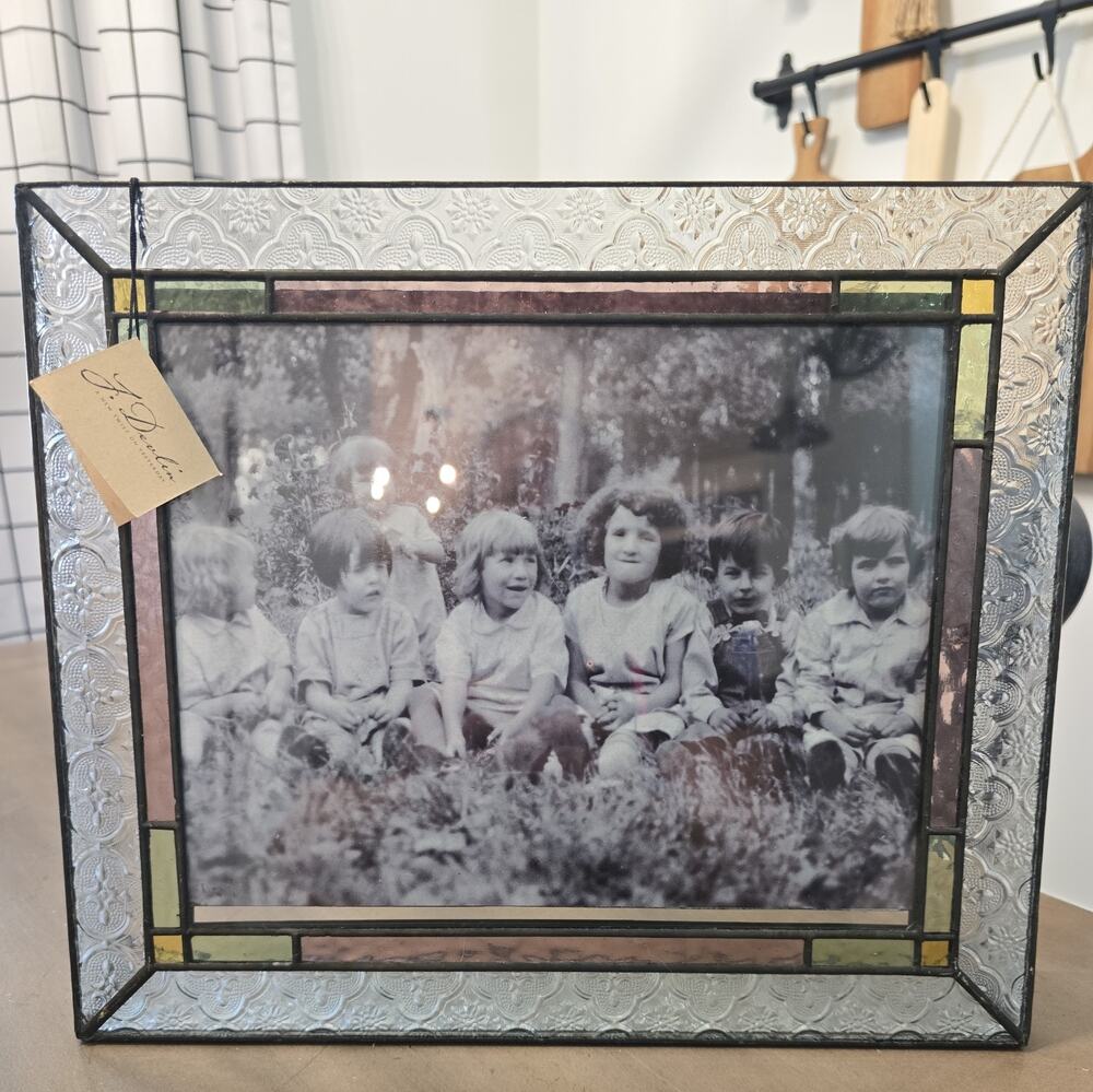 New J Devlin Stained Glass Atrium 13x11 Frame 8x10 Photo Free Standing Lead Free